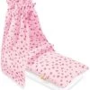 Pinolino Puppenbettzeug Für Puppenwiegen Mit Himmel 'Herzchen', Rosa, 4-tlg. -Kinderspielzeugladen 11393657 01
