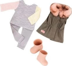 Our Generation - Outfit - Parkaweste Mit Fellkragen Und Boots