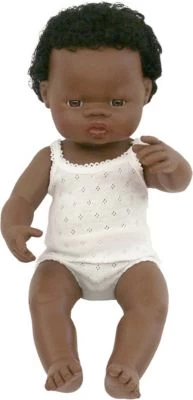 Miniland Babypuppe Junge, Schwarzhaarig, 38 Cm