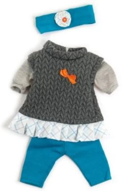 Miniland Puppenbekleidungs Set Girl, 4-tlg. Grau 38 Cm