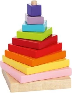 Pyramid Holzbausteine In 9 Verschiedenen Farben-9 Teilig -Kinderspielzeugladen 13236338 02
