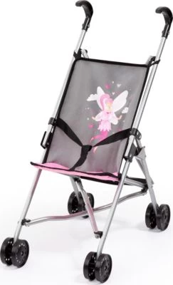 BAYER Puppen-Buggy, Rosa/grau