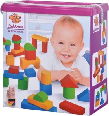 Eichhorn Holzbausteine Baby Bunt, 50 Stück 3 Eichhorn Holzbausteine Baby Bunt, 50 Stück