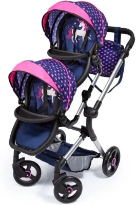 BAYER Zwillings-Puppenwagen Twin Neo, Blau 4 BAYER Zwillings-Puppenwagen Twin Neo, Blau – Bild 2