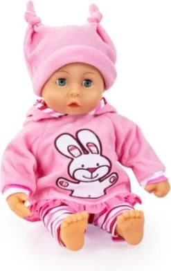 BAYER Kleider Für Puppen 33-38 Cm: 3-tlg. Set - Hose, Oberteil, Mütze, Rosa/rot/weiß -Kinderspielzeugladen 16933549 04