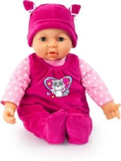 BAYER Kleider Für Puppen 40-46 Cm: 3-tlg. - Latzhose, Oberteil, Mütze, Rosa/pink -Kinderspielzeugladen 16933609 02