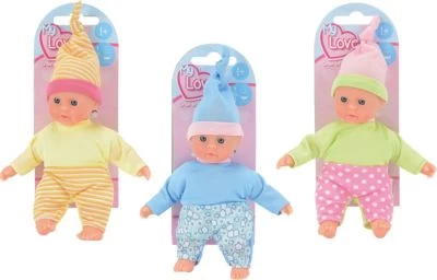 Weichkörperpuppe Süße Laura, 15 Cm, 3-sort. 3 Weichkörperpuppe Süße Laura, 15 Cm, 3-sort.