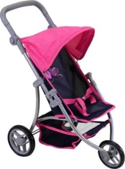 KNORRTOYS.COM Puppenbuggy Jogger Lio - Flying Hearts Blue Pink