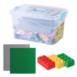 Katara Bunte Bausteine XL Box-Set Mit 1264 Steinen + 2 Platten + Box,100% Kompatibel LEGO®, Sluban, Papimax, Q-Bricks Und Mehr Steckbausteine