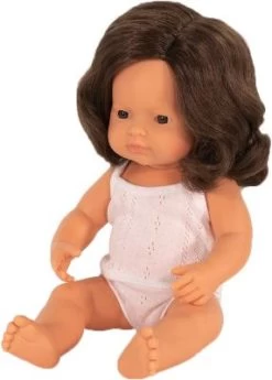 Miniland Babypuppe Mädchen, Braunhaarig, 38 Cm