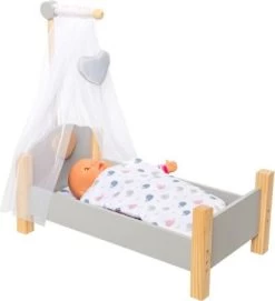 MyToys ORIGINALS Holz Puppenbett, Grau Mit Bettwäsche 10 MyToys ORIGINALS Holz Puppenbett, Grau Mit Bettwäsche -Kinderspielzeugladen 19919009 03