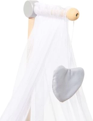 MyToys ORIGINALS Holz Puppenbett, Grau Mit Bettwäsche 8 MyToys ORIGINALS Holz Puppenbett, Grau Mit Bettwäsche – Bild 6