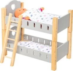MyToys ORIGINALS Holz Puppenetagenbett, Grau Mit Bettwäsche 10 MyToys ORIGINALS Holz Puppenetagenbett, Grau Mit Bettwäsche -Kinderspielzeugladen 19919013 03