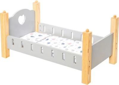 MyToys ORIGINALS Holz Puppenetagenbett, Grau Mit Bettwäsche 7 MyToys ORIGINALS Holz Puppenetagenbett, Grau Mit Bettwäsche – Bild 5