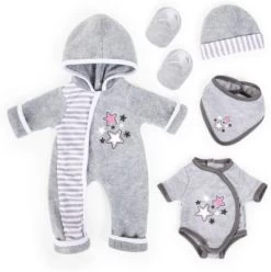 Deluxe Puppenkleidung-Set 6-tlg. Grau Von Bayer, 38-42 Cm
