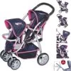 KNORRTOYS.COM Zwillingspuppenwagen Milo - Flying Hearts Blue Pink -Kinderspielzeugladen 21653775 01