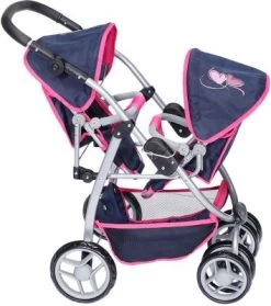 KNORRTOYS.COM Zwillingspuppenwagen Milo - Flying Hearts Blue Pink 12 KNORRTOYS.COM Zwillingspuppenwagen Milo - Flying Hearts Blue Pink -Kinderspielzeugladen 21653775 05