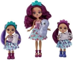 Royal Enchantimals Große Otter Familie Spielzeugset, Puppe Ottavia Otter (ca. 15 Cm) Mit Kleinen Geschwisterpuppen (ca. 10 Cm) Und 3 Otter-Tierfiguren