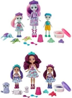 Royal Enchantimals Große Otter Familie Spielzeugset, Puppe Ottavia Otter (ca. 15 Cm) Mit Kleinen Geschwisterpuppen (ca. 10 Cm) Und 3 Otter-Tierfiguren -Kinderspielzeugladen 22095894 04