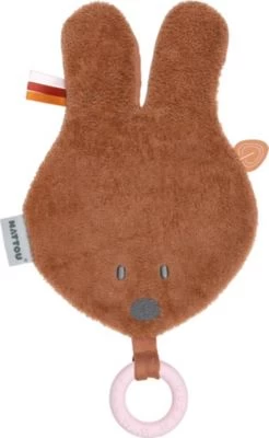 Nattou SUSIE & BONNIE Kuscheltuch Kopf Bonnie Hase Rost Mit Silikone Ring