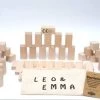 LEO & EMMA Holzspielzeug Öko Holzbausteine 54teilig In Schönem Baumwollbeutel -Kinderspielzeugladen 24097788 01