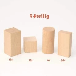 LEO & EMMA Holzspielzeug Öko Holzbausteine 54teilig In Schönem Baumwollbeutel -Kinderspielzeugladen 24097788 04