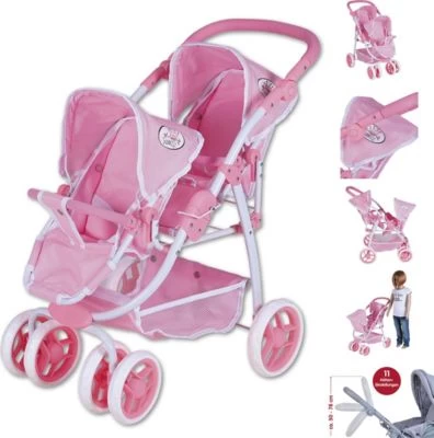 KNORRTOYS.COM Zwillingspuppenwagen Milo - Princess White Rose 3 KNORRTOYS.COM Zwillingspuppenwagen Milo - Princess White Rose