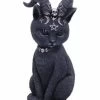 Geheimnisvolle Katzenfigur Mit Ziegenhörner Als Gothic Wohn Accessoire Actionfiguren -Kinderspielzeugladen 24169857 01
