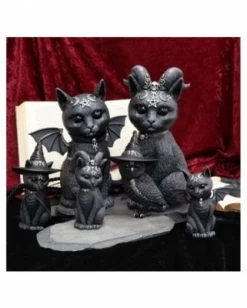 Geheimnisvolle Katzenfigur Mit Ziegenhörner Als Gothic Wohn Accessoire Actionfiguren -Kinderspielzeugladen 24169857 06