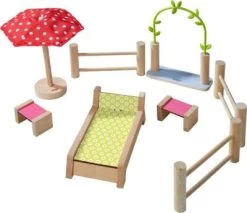 HABA 306717 Little Friends – Puppenhaus-Möbel Garten