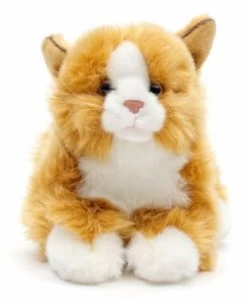 UNI-TOYS® Katze Rot-braun, Liegend - 20 Cm (Länge) - Plüsch-Kätzchen - Plüschtier Kuscheltiere