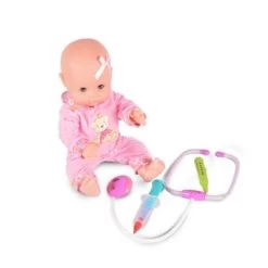 MONI Kinderpuppe 8799 GröĂe 38 Cm Zubehör Flasche Stethoskop Licht Herzschlag Babypuppen