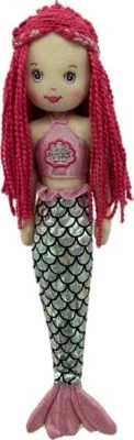 Sweety-Toys 13333 Stoffpuppe Meerjungfrau Mit Schwanzflosse Pink, 45 Cm