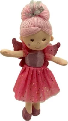 Sweety-Toys 13241 Stoffpuppe Fee Mit Rosa Kleid, 30 Cm