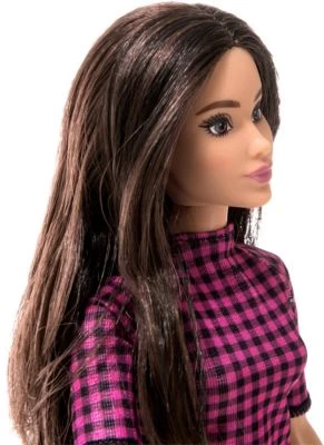 Barbie Fashionistas Puppe Im Pink-schwarz-karierten Kleid, Kurvig, „Love“ Halskette, Für Kinder Von 3 Bis 8 Jahren 6 Barbie Fashionistas Puppe Im Pink-schwarz-karierten Kleid, Kurvig, „Love“ Halskette, Für Kinder Von 3 Bis 8 Jahren – Bild 4