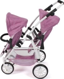 CHIC 2000 Tandem-Buggy Puppenzwillingswagen VARIO, Jeans Pink -Kinderspielzeugladen 24957566 02