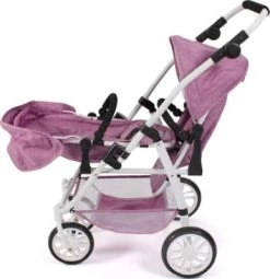 CHIC 2000 Tandem-Buggy Puppenzwillingswagen VARIO, Jeans Pink -Kinderspielzeugladen 24957566 04