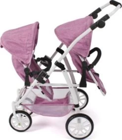 CHIC 2000 Tandem-Buggy Puppenzwillingswagen VARIO, Jeans Pink -Kinderspielzeugladen 24957566 05