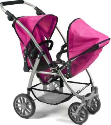 CHIC 2000 Tandem-Buggy Puppenzwillingswagen VARIO, Dots Navy-Pink 5 CHIC 2000 Tandem-Buggy Puppenzwillingswagen VARIO, Dots Navy-Pink – Bild 3