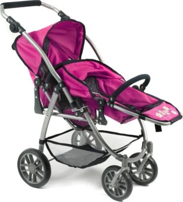 CHIC 2000 Tandem-Buggy Puppenzwillingswagen VARIO, Dots Navy-Pink 6 CHIC 2000 Tandem-Buggy Puppenzwillingswagen VARIO, Dots Navy-Pink – Bild 4