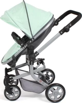 CHIC 2000 Kombi-Puppenwagen MIKA, Melange Anthrazit-mint 6 CHIC 2000 Kombi-Puppenwagen MIKA, Melange Anthrazit-mint – Bild 4