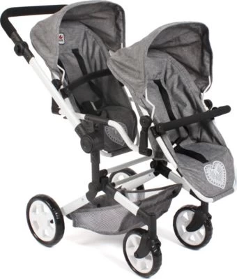 CHIC 2000 Puppenwagen Linus Duo, Jeans Grey 3 CHIC 2000 Puppenwagen Linus Duo, Jeans Grey