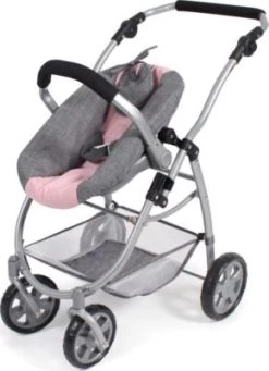 CHIC 2000 Kombi-Puppenwagen 3 In 1 Emotion All In, Melange Grau-rosa -Kinderspielzeugladen 24957698 06