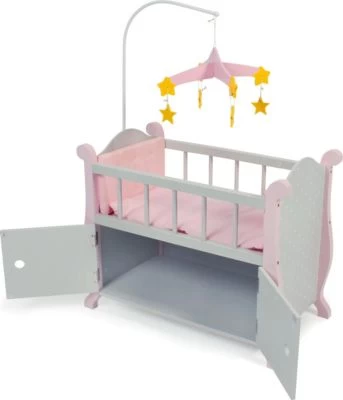 CHIC 2000 Puppenbett Mit Mobile, Puntos Grey 4 CHIC 2000 Puppenbett Mit Mobile, Puntos Grey – Bild 2