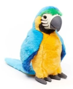 UNI-TOYS® Papagei - Rot Oder Blau - 24 Cm (Höhe) - Plüsch-Vogel, Ara - Plüschtier Kuscheltiere