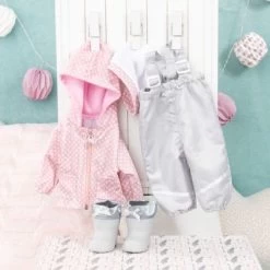 BAYER Puppenkleidung 38-42 Cm, Regenoutfit Rosa/grau -Kinderspielzeugladen 25569432 03