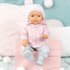 BAYER Puppenkleidung 38-42 Cm, Regenoutfit Rosa/grau -Kinderspielzeugladen 25569432 05