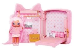Na! Na! Na! Surprise 3-in-1 Backpack Bedroom Series 3 Playset- Pink Kitty