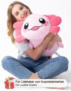 Corimori® Großes XXL 85cm Kuscheltier Plüschtier Stofftier Plüschie Kissen Axolotl Axelotl "Beeps" (rosa) -Kinderspielzeugladen 26237875 05