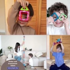 MAGNIKON Magnetische Bausteine, Magnetbau-Set Der Start, 14-Teilig, Standardgröße, Konstruktion Blöcke, Magnetbaukästen, Konstruktionsspielzeug, Magnetbausteine -Kinderspielzeugladen 26578553 02